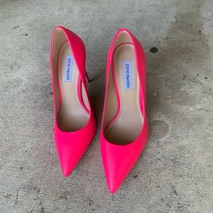 Hot pink heels.